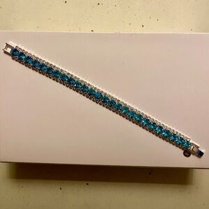 7CT Diamond Blue Lab Created Diamond 925 Sterling Silver Tennis Bracelet